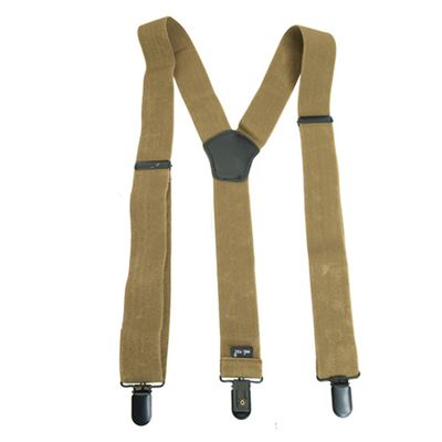 Y trouser suspenders with clips COYOTE