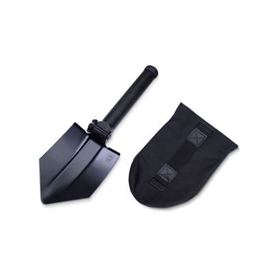 Folding shovel with saw and case BLACK