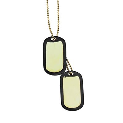 Signs identifying U.S. "DOG TAG" with silencers GOLD