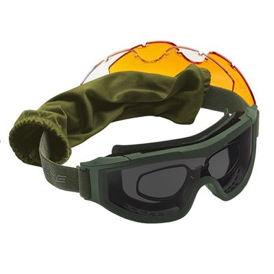 Tactical glasses closed F-Tac including replaceable lenses and RX clip OLIV
