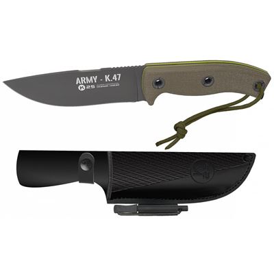 Knife fixed blade ARMY K47 with sheath GREEN