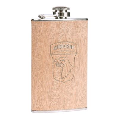 Flask 101st AIRBORNE 148 ml STAINLESS STEEL look WOOD