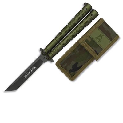 K25 butterfly knife TANTO with case GREEN