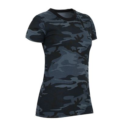 Women's Long Length Camo T-Shirt MIDNIGHT BLUE