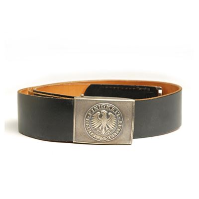 BW Staff leather belt with silver buckle black feature