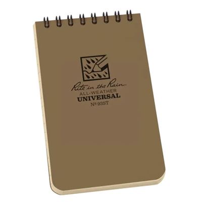 TAN Notebook Small TOP-SPIRAL 3x5"