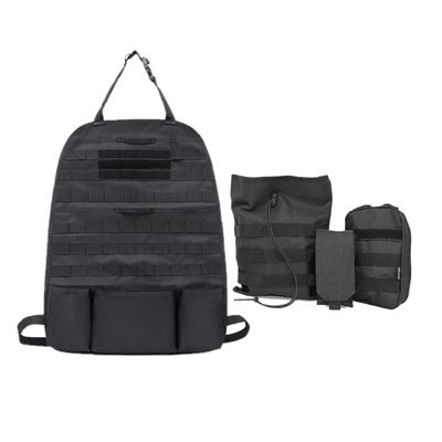 Tactical MOLLE Backseat Panel w/ Pouches BLACK