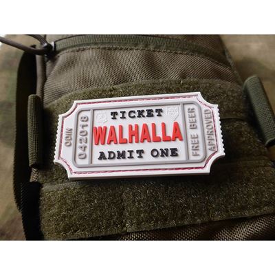 WALHALLA TICKET BEER rubber patch WHITE