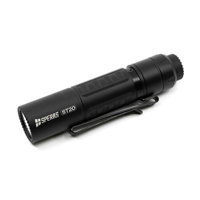 Flashlight ST20B rechargeable, compact, 1300 lumens, 175 meters, IP68 BLACK