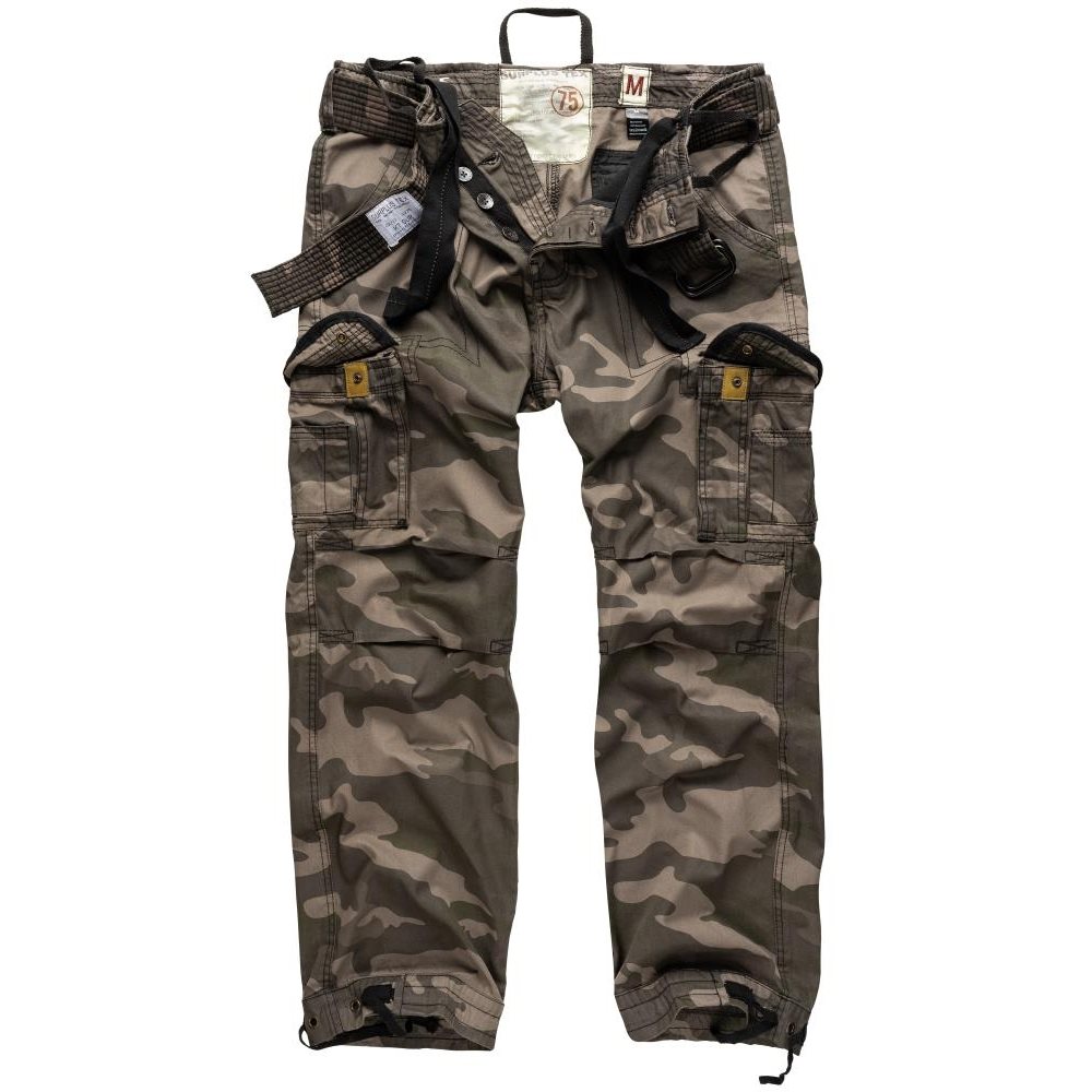 Surplus Premium Raw Vintage Men's Woodland Camo Cargo Combat Pants – 100% Cotton S-XXL