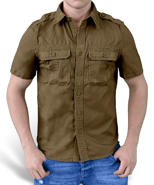RAW VINTAGE shirt with short sleeves BROWN