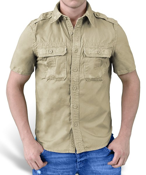 RAW VINTAGE shirt with short sleeves KHAKI SURPLUS 06-3590-74 L-11