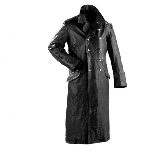 Officer's leather coat BLACK MIL-TEC® 10190002 L-11