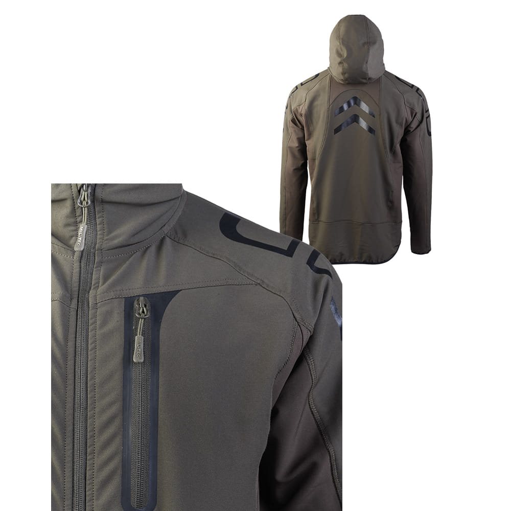 Softshell Jacket Tech MIL-TEC softshell jacket DYNAMIC FORCE FLEX-TECH GREEN | MILITARY RANGE