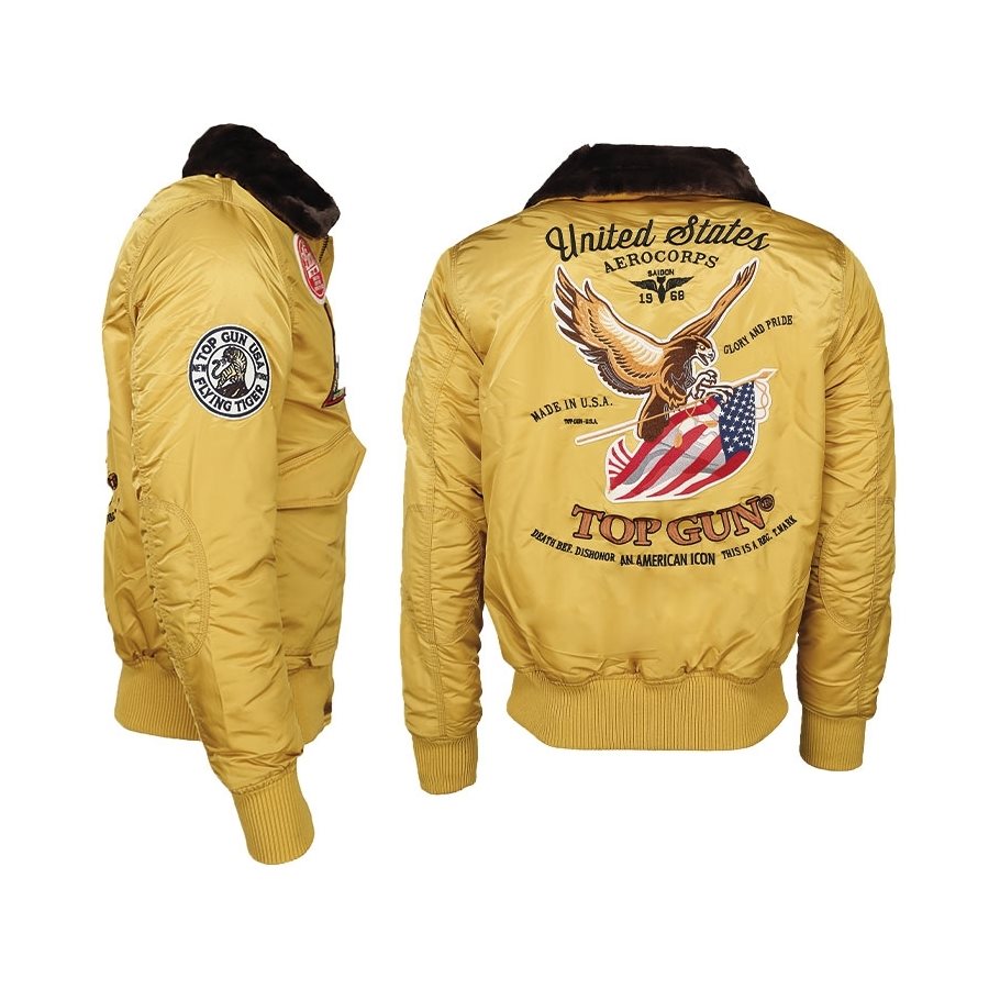 Aviation jacket TOP GUN FLYING TIGERS YELLOW MIL-TEC® 10430315 L-11