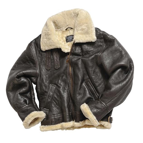 U.S. BOMBER leather jacket with collar B3 BROWN MIL-TEC® 10450009 L-11