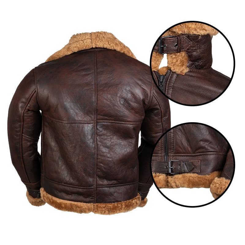 Leather jacket US B46 SHEEPSKIN BROWN MIL-TEC® 10450109 L-11