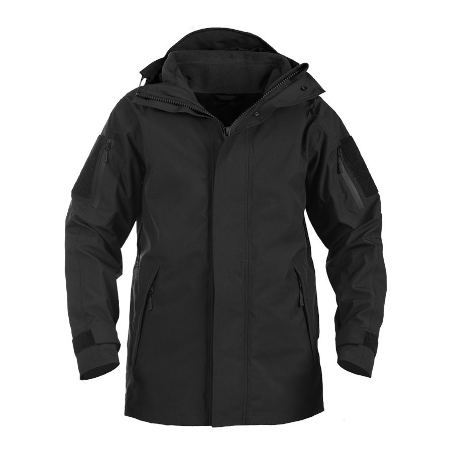 MIL-TEC WET WEATHER JACKET WITH FLEECE LINER BLACK