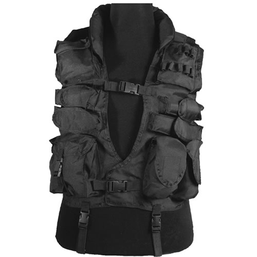 MIL-TEC Tactical vest with collar BLACK | MILITARY RANGE