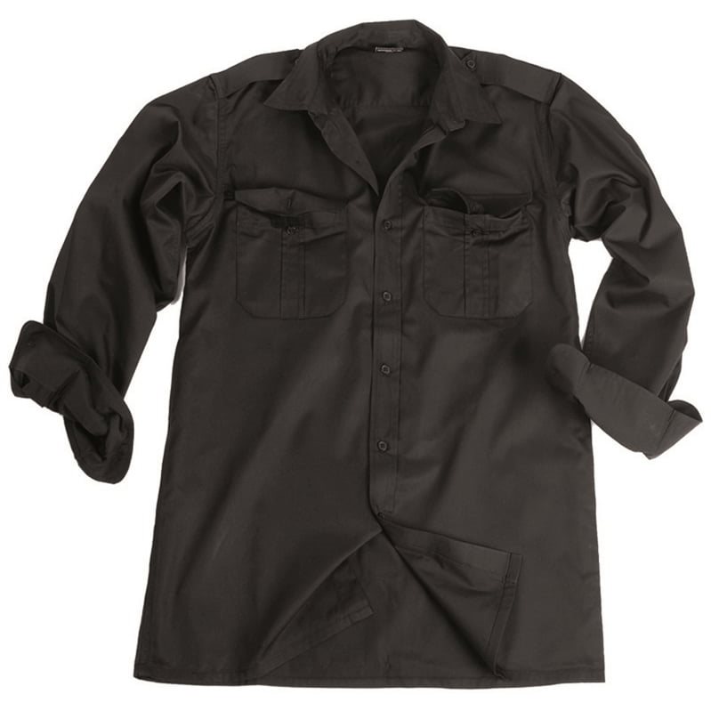 SERVICE long sleeve shirt with buttons BLACK MIL-TEC® 10931002 L-11