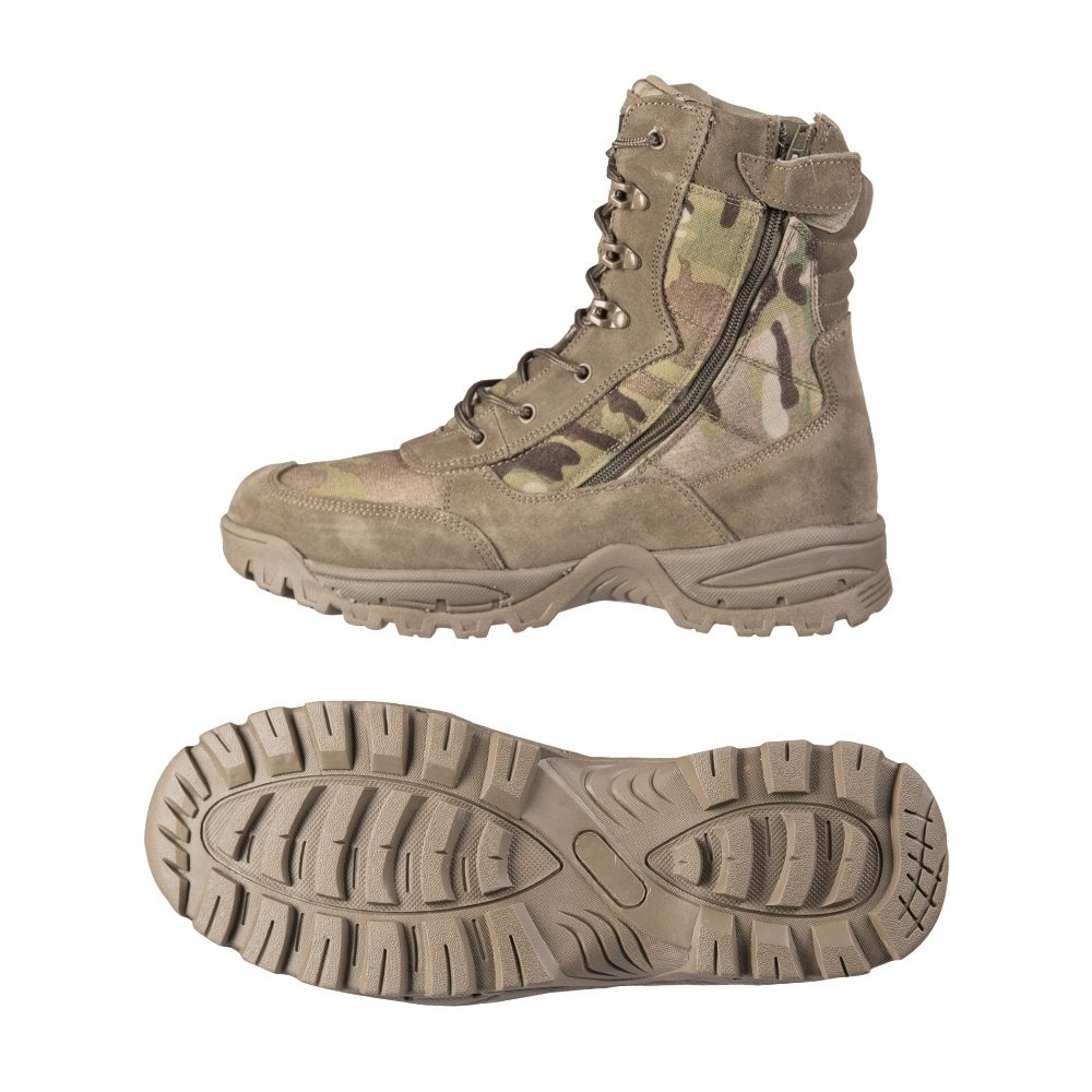 Tactical Boots Mil Tec Anfibi Tactical Boot YKK Zipper Multicam