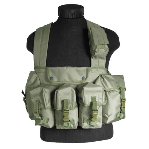 Army US Tactical Mag Chest Rig Military Ammo Carry Range Vest 6 Pockets Black 