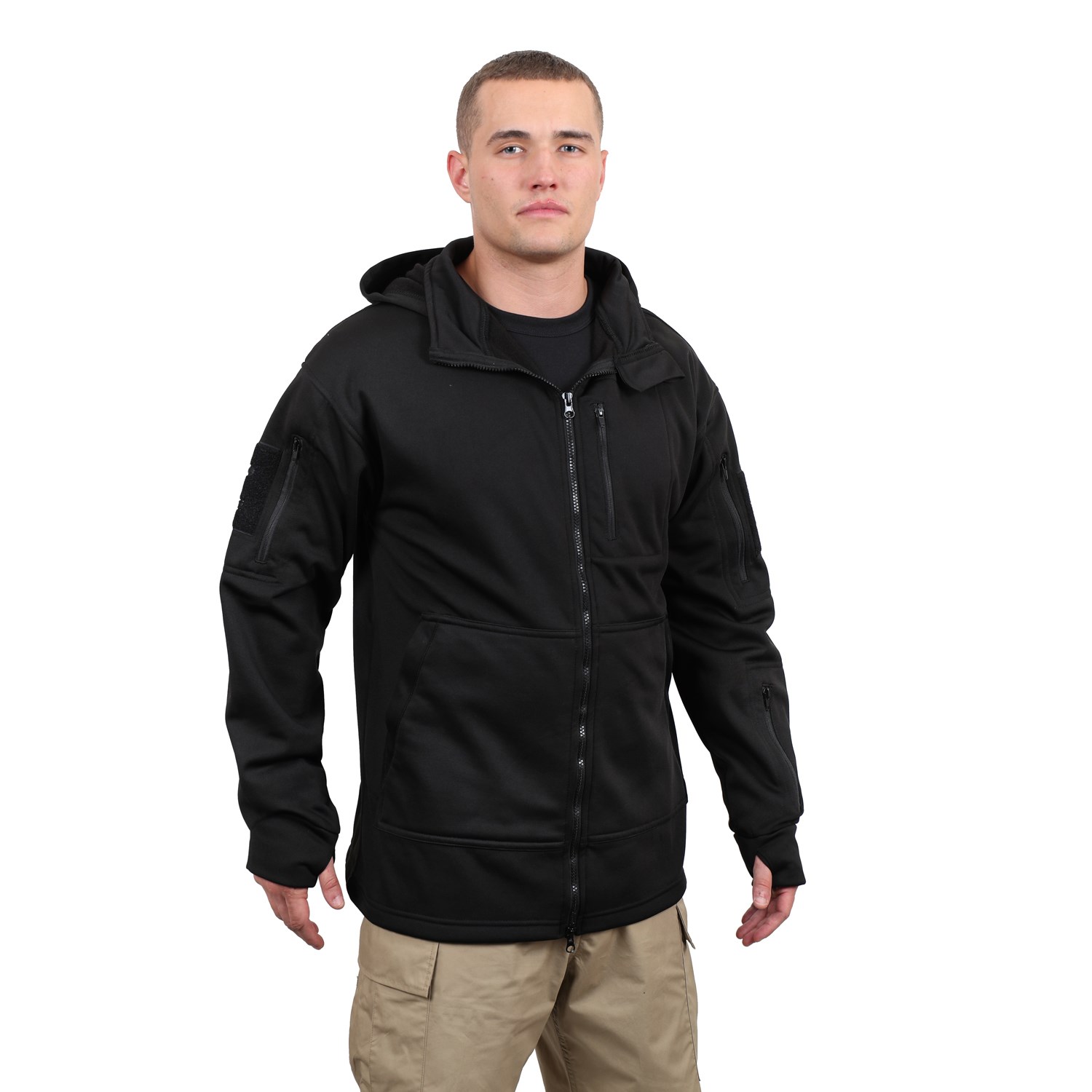 Jacket TACTICAL zip up BLACK ROTHCO 2507 L-11