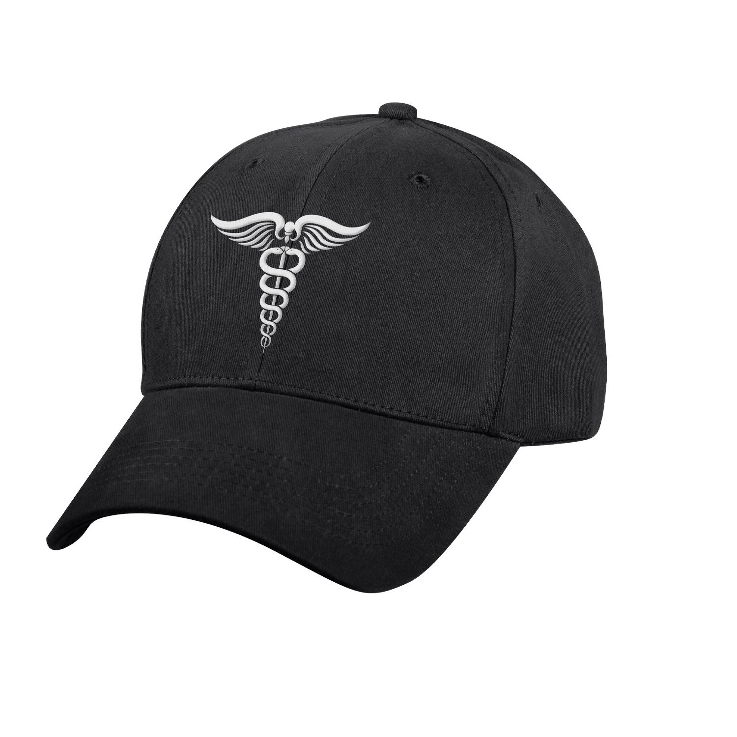 ROTHCO Medical Symbol (Caduceus) Low Profile Hat BLACK/WHITE | Army ...