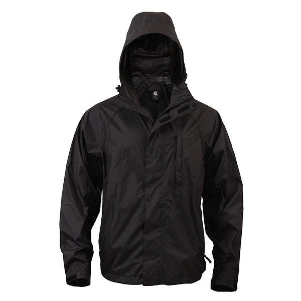 Lightweight waterproof jacket with hood BLACK ROTHCO 3754 L-11