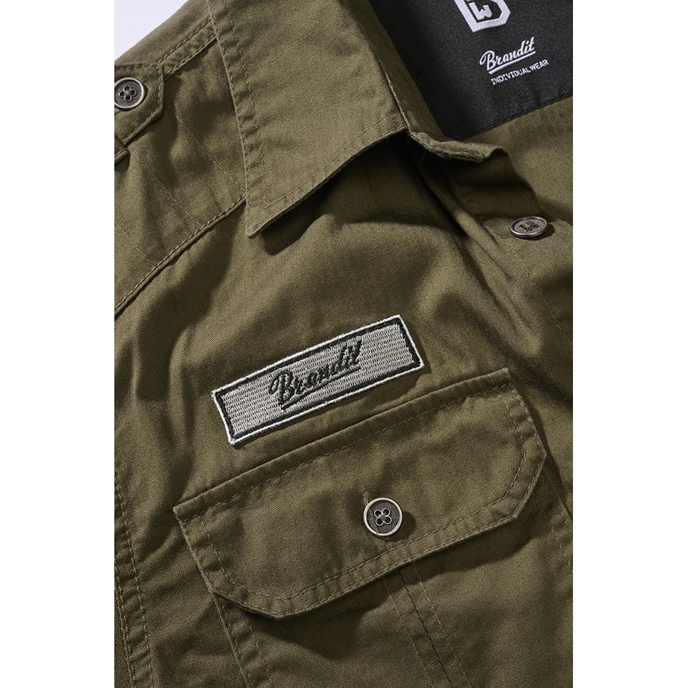 Luis Vintageshirt Short Sleeve OLIVE BRANDIT 4033-1 L-11