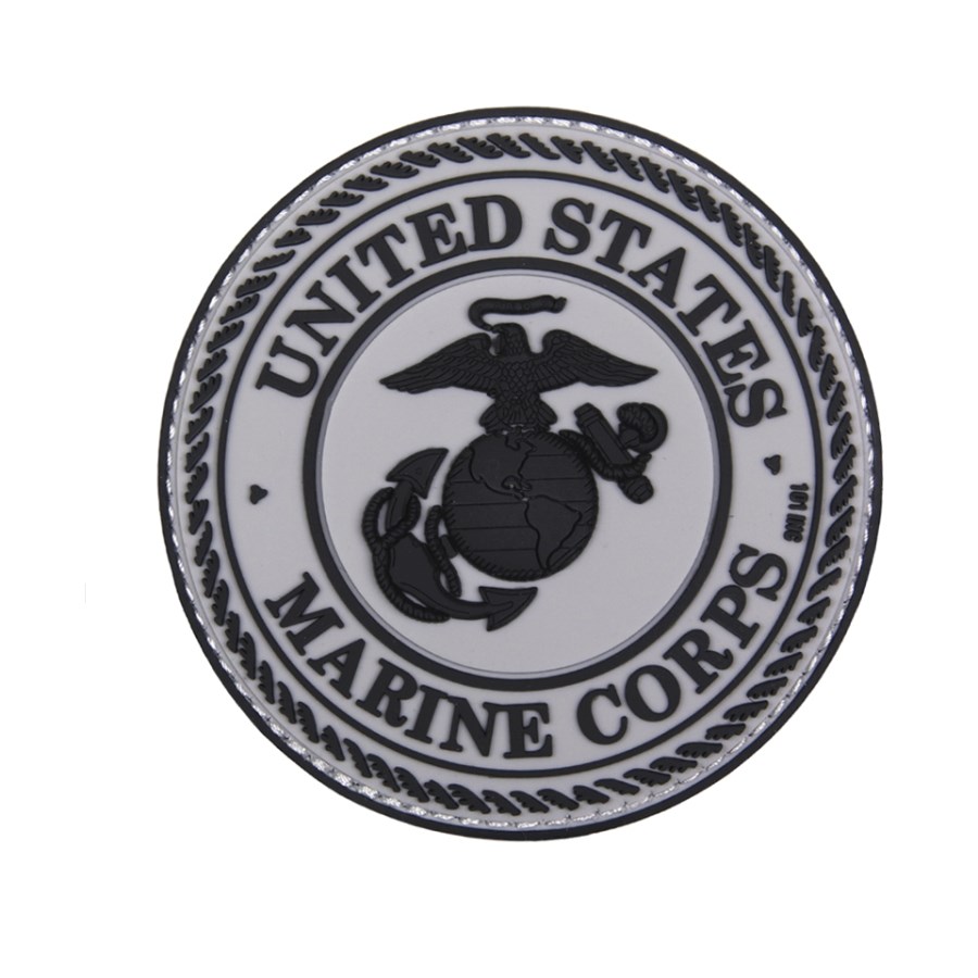 US Marine Corps Patch - Silver-Black