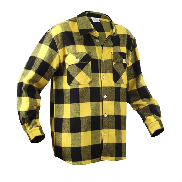 Buffalo plaid FLANNEL shirt YELLOW ROTHCO 4649 L-11