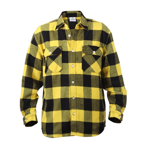 Buffalo plaid FLANNEL shirt YELLOW ROTHCO 4649 L-11