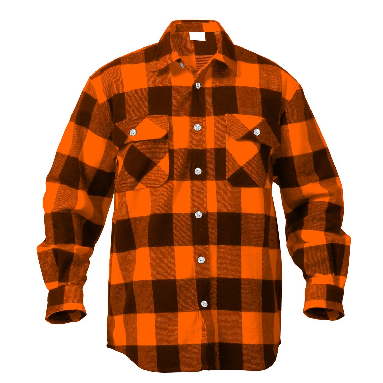 Heavyweight Buffalo Plaid Flannel Shirt ORANGE ROTHCO 4672 L-11