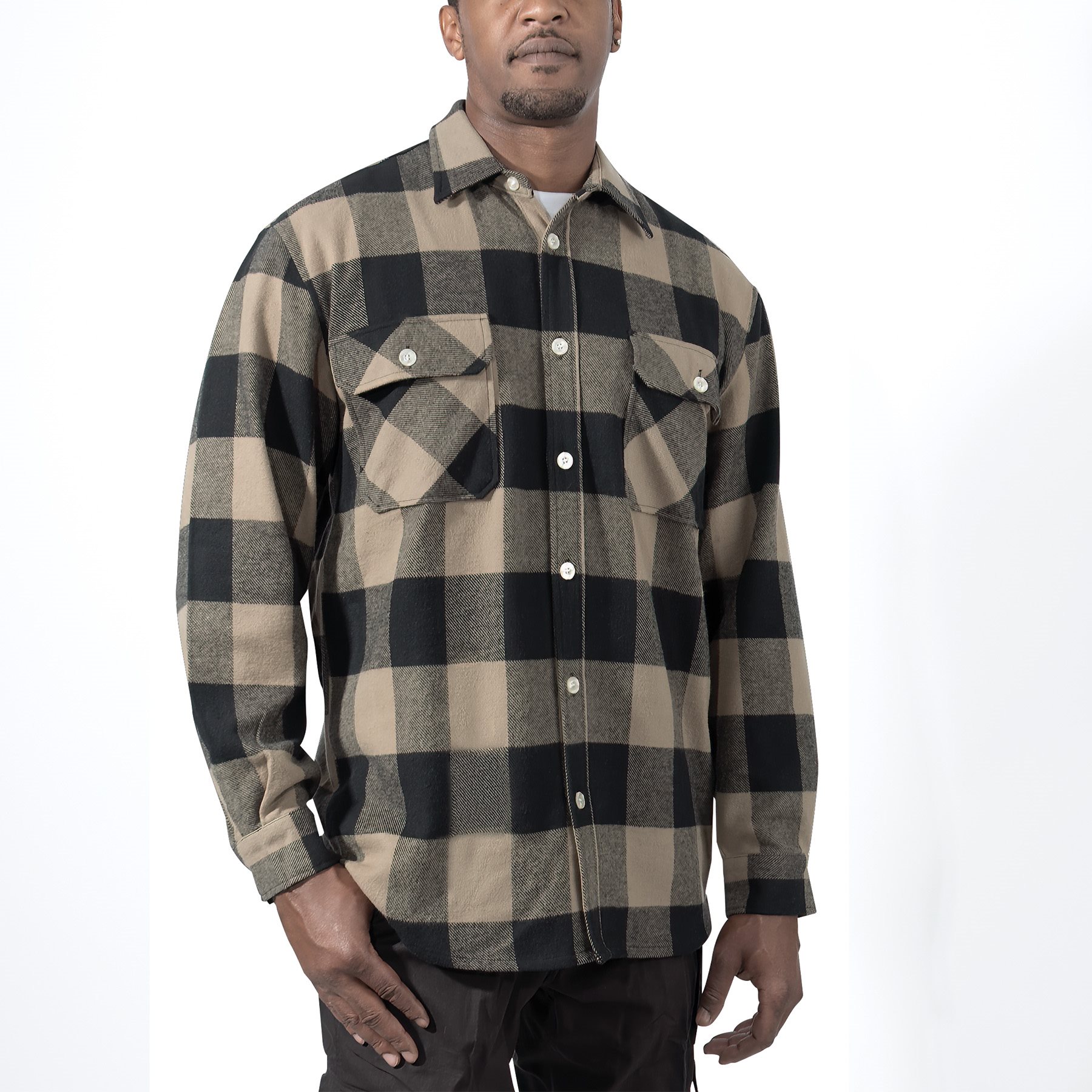 Lumberjack plaid shirt FLANNEL COYOTE BROWN ROTHCO 47380 L-11