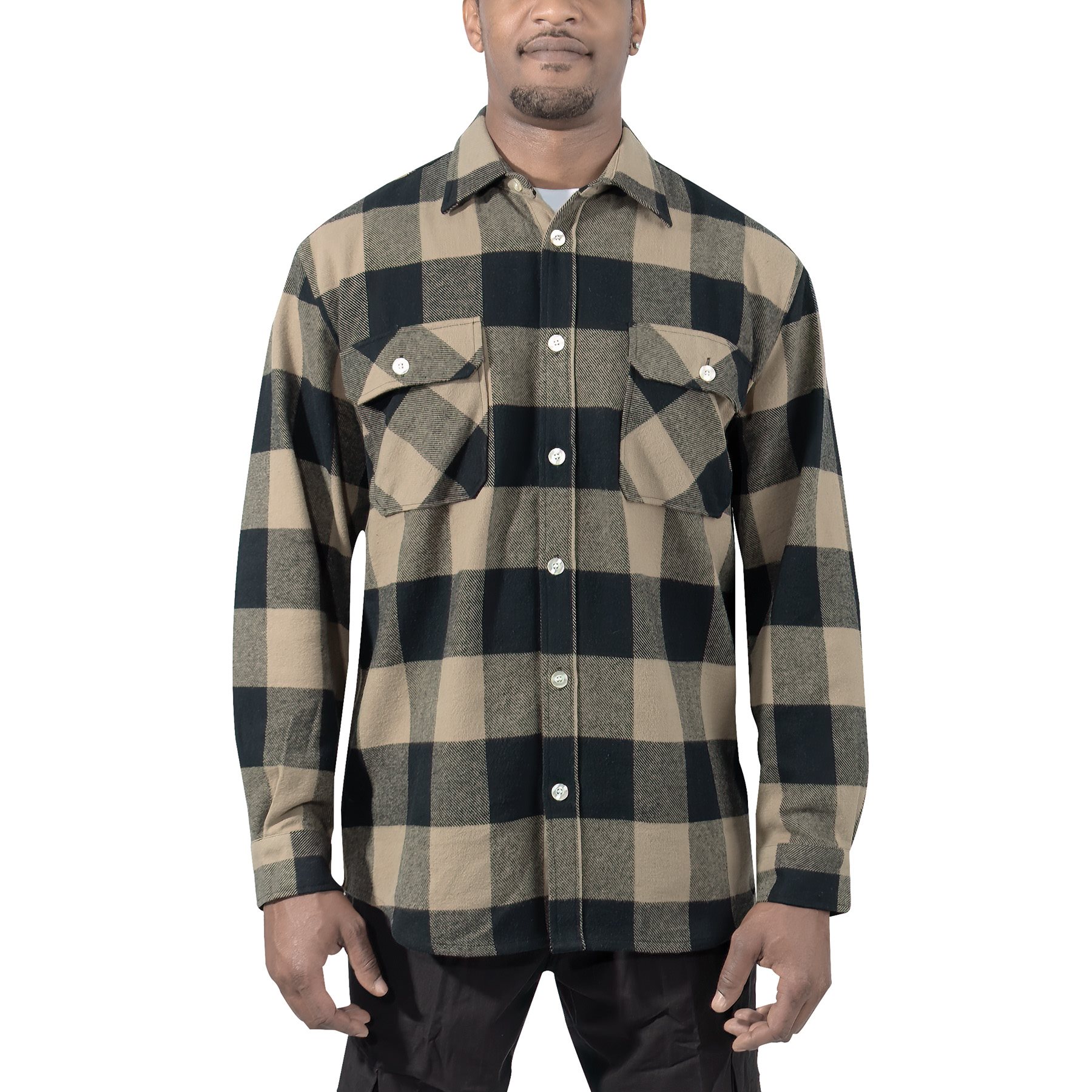 Lumberjack plaid shirt FLANNEL COYOTE BROWN ROTHCO 47380 L-11