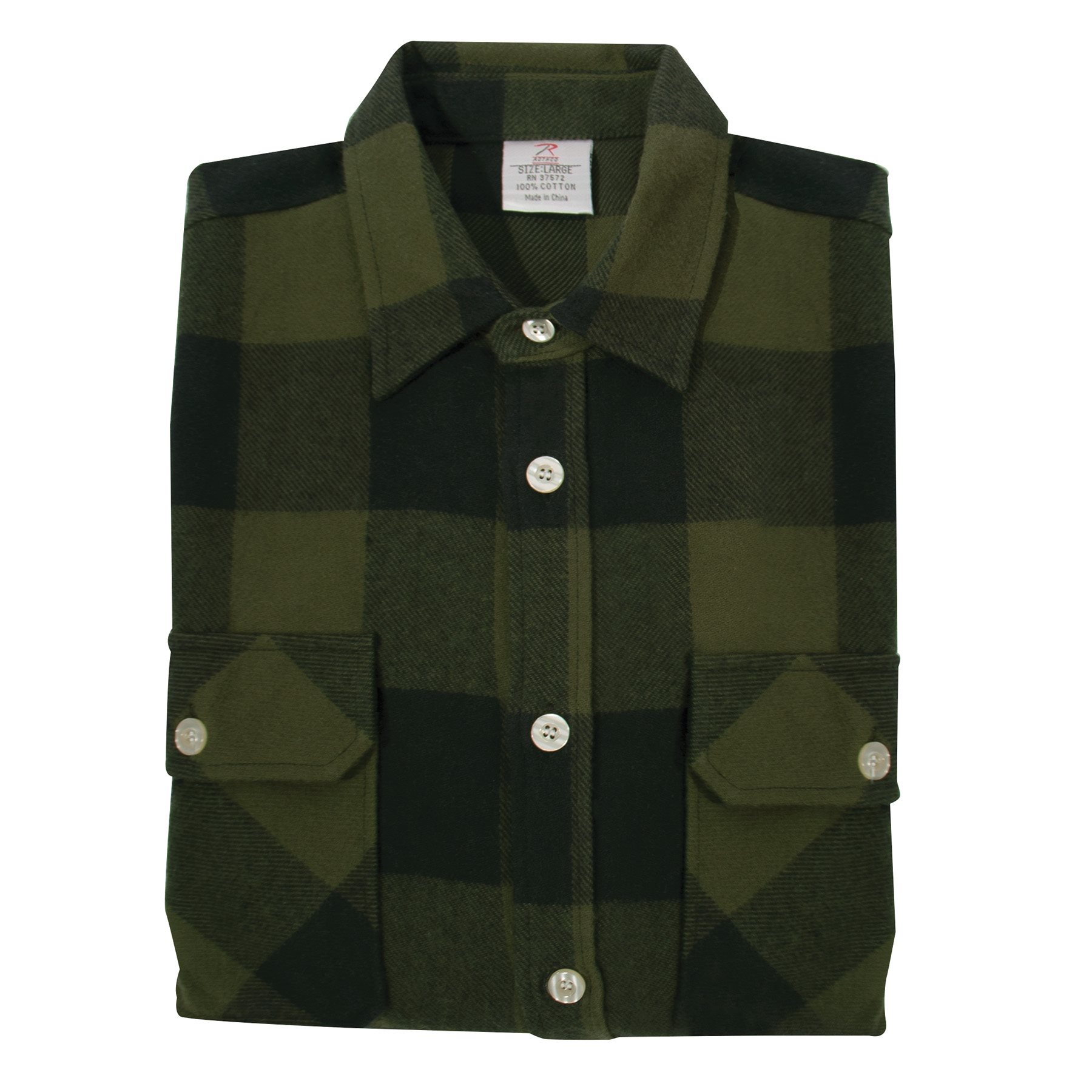 Lumberjack plaid shirt FLANNEL OLIVE DRAB ROTHCO 47385 L-11