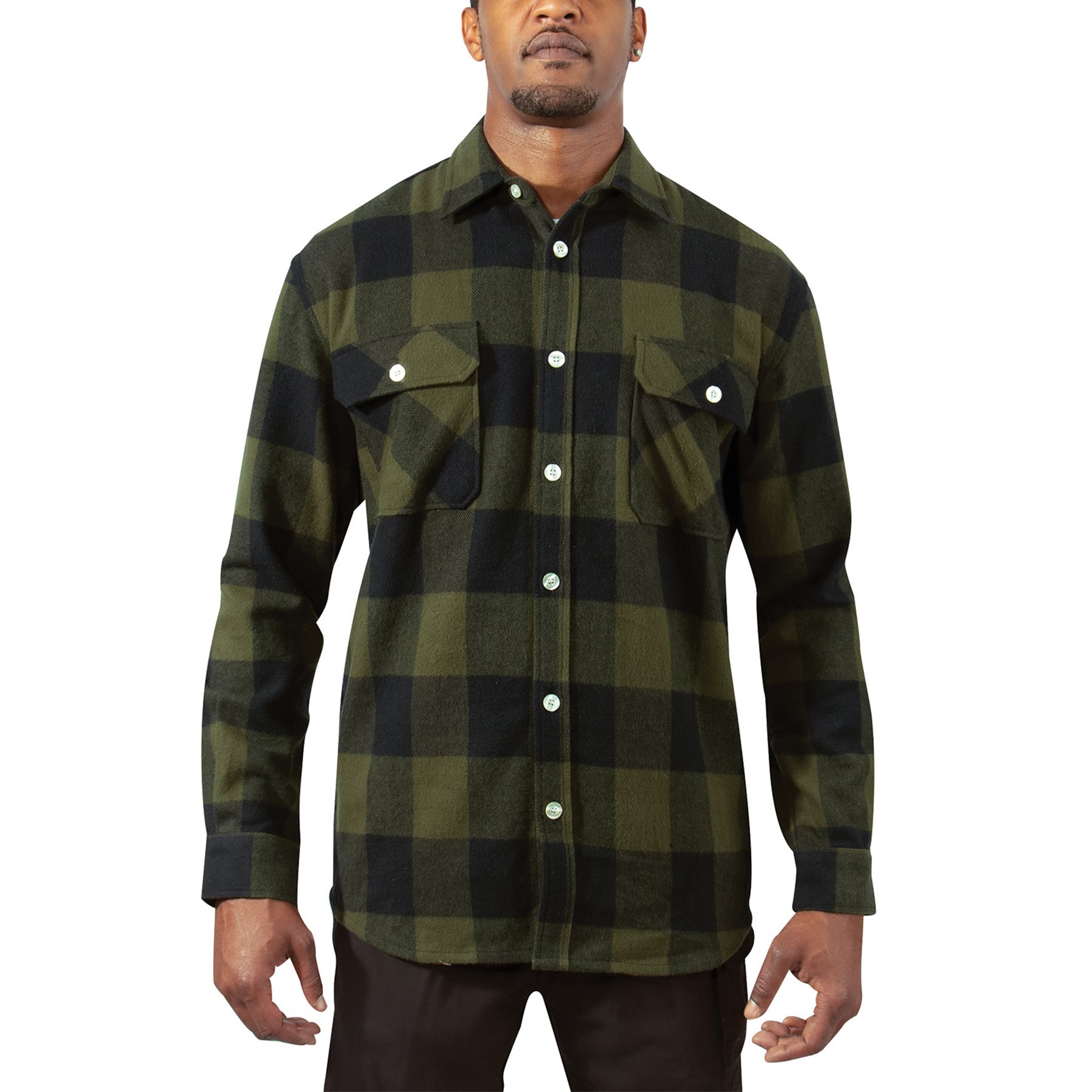 Lumberjack plaid shirt FLANNEL OLIVE DRAB ROTHCO 47385 L-11