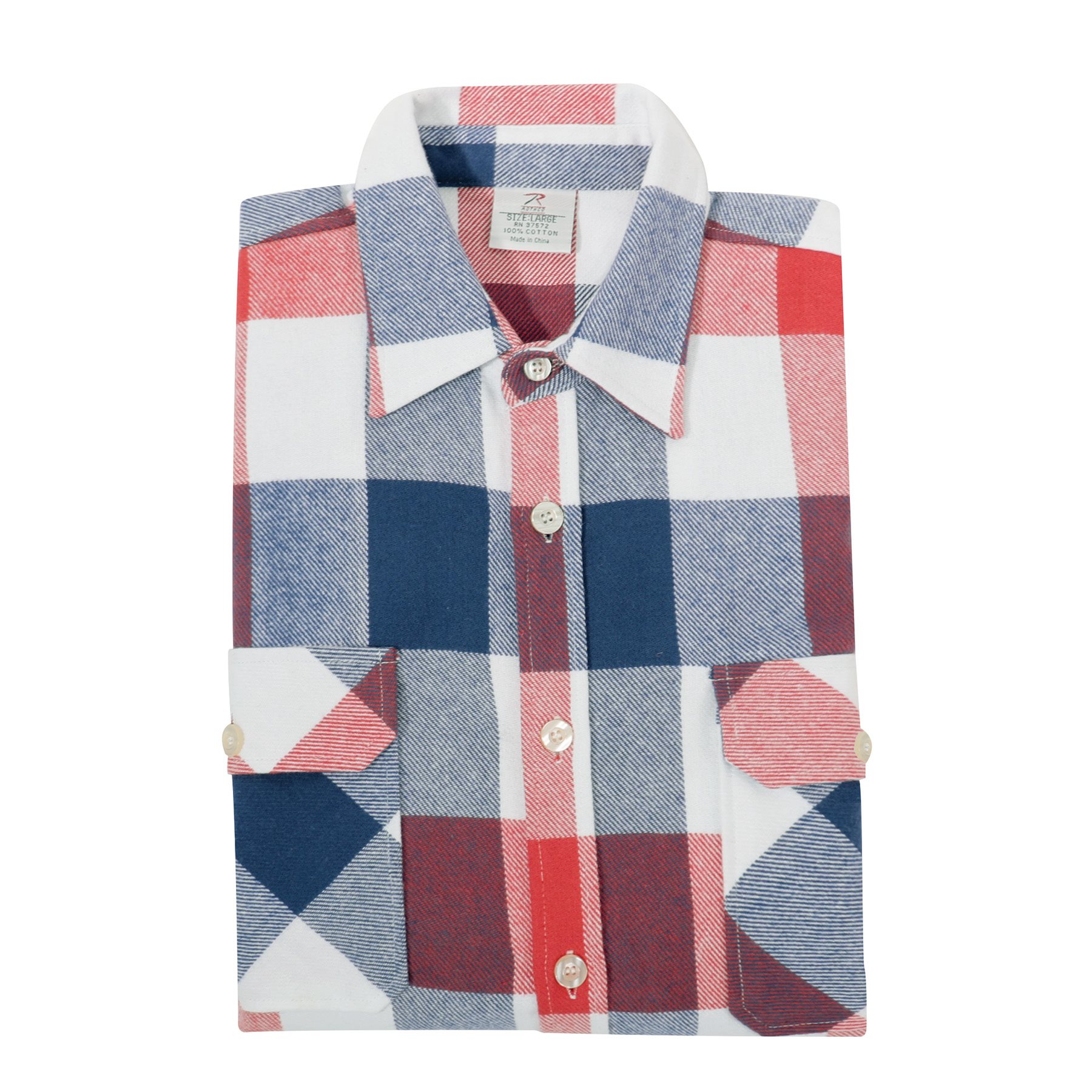 Lumberjack plaid shirt FLANNEL RED/WHITE/BLUE ROTHCO 47390 L-11