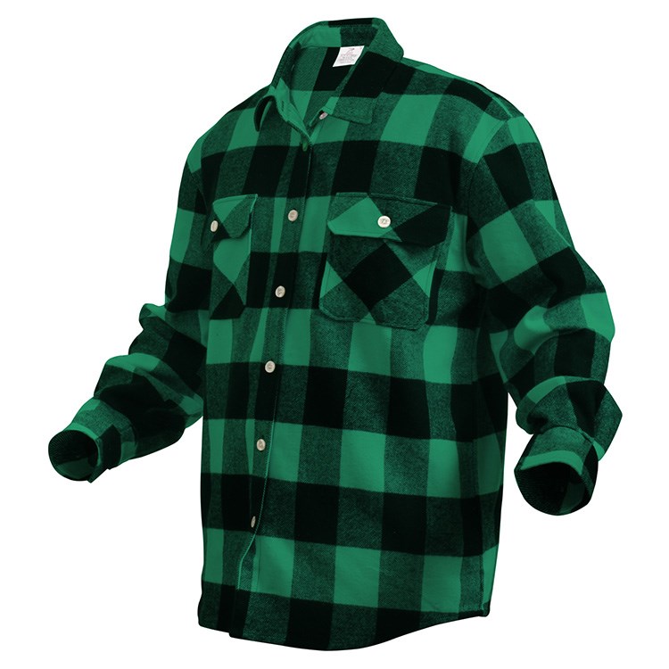 Lumberjack plaid shirt FLANNEL OLIVE ROTHCO 4739GRN L-11