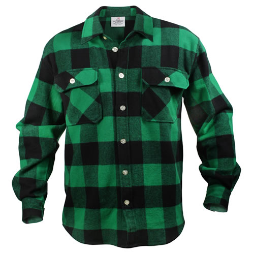 Lumberjack plaid shirt FLANNEL OLIVE ROTHCO 4739GRN L-11