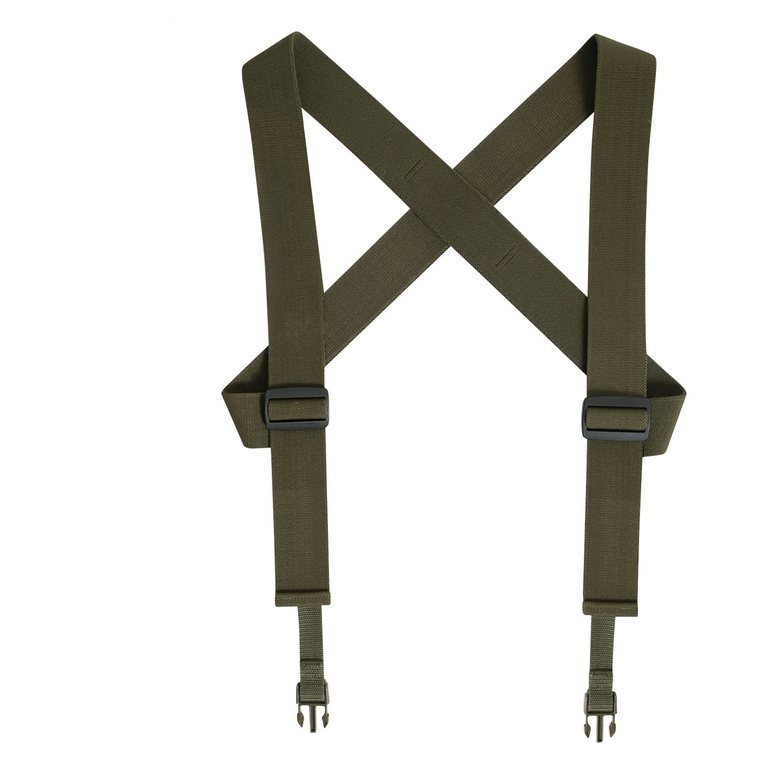 Original Czech M60 Army Suspenders – Olive Drab, Genuine Surplus, 100cm, Leather Tips