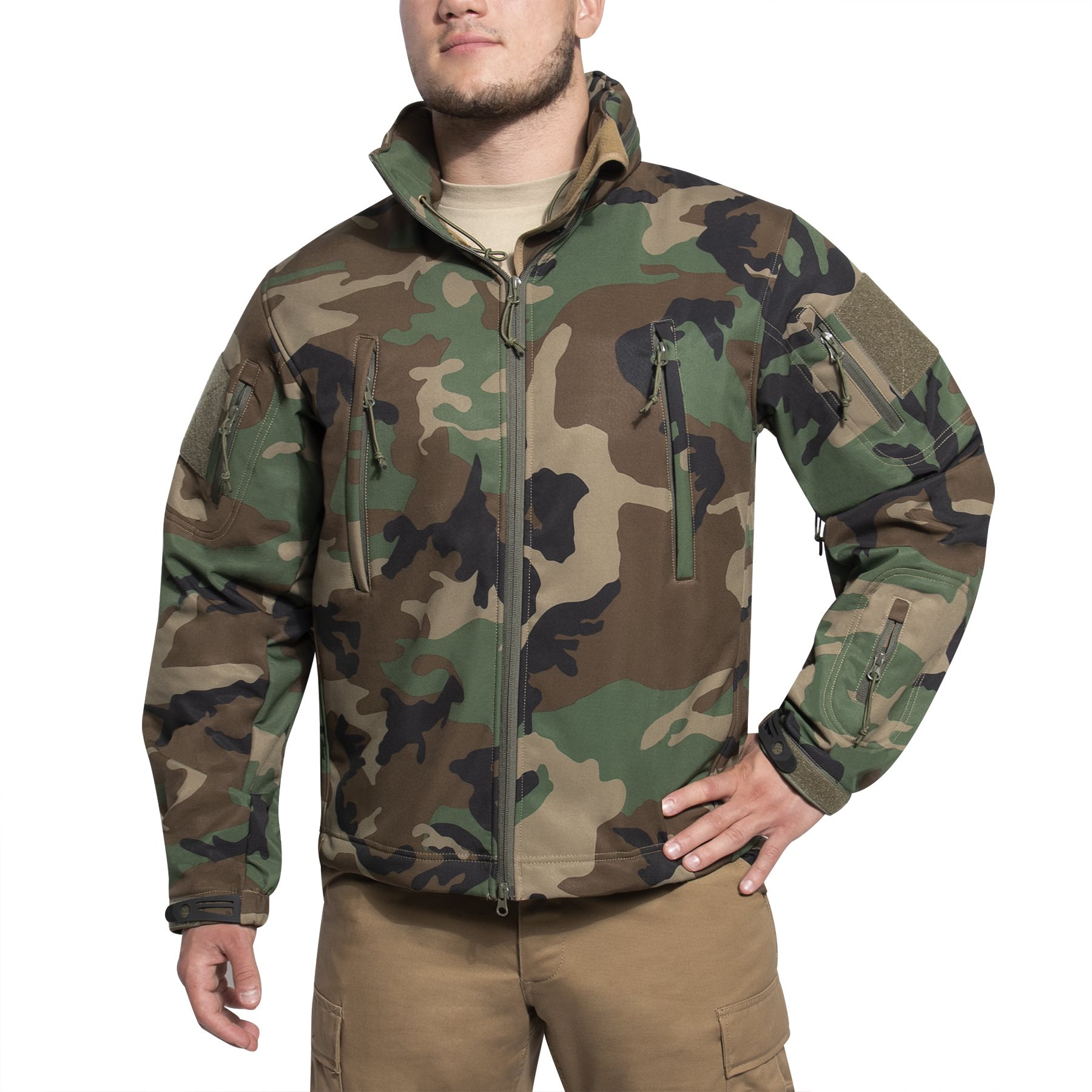 ROTHCO concealed Carry Soft Shell Jacket WOODLAND MILITARY RANGE