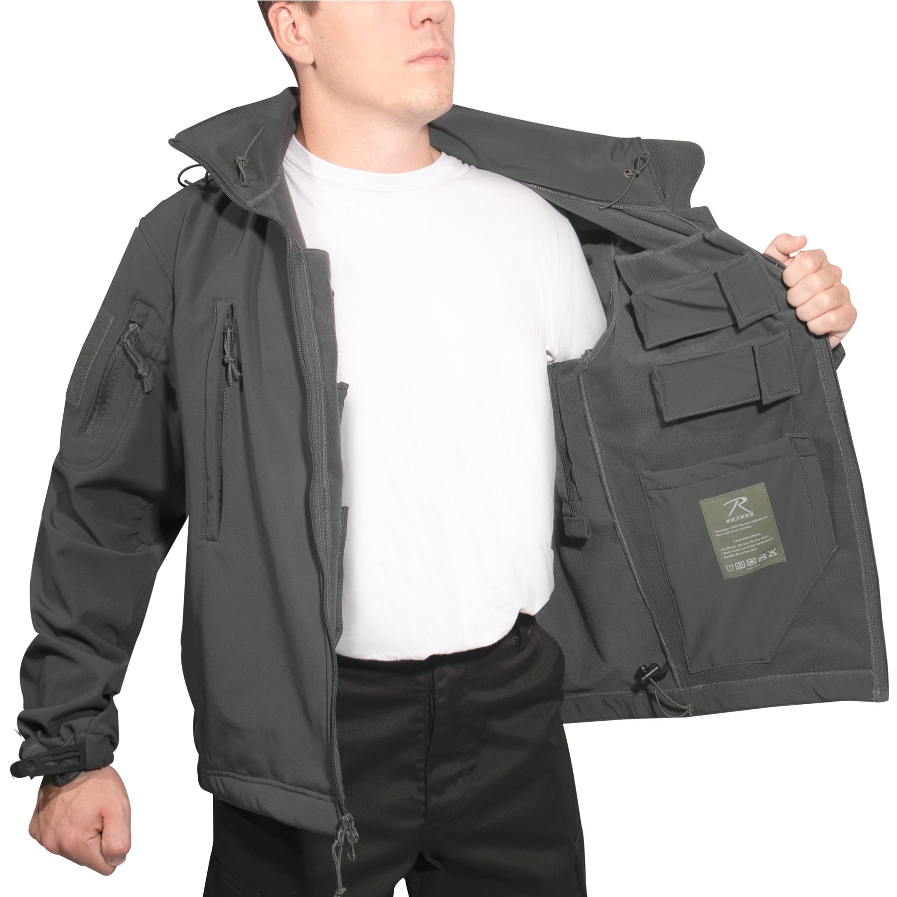 Concealed Carry Soft Shell Jacket GUNMETAL GREY ROTHCO 55785 L-11