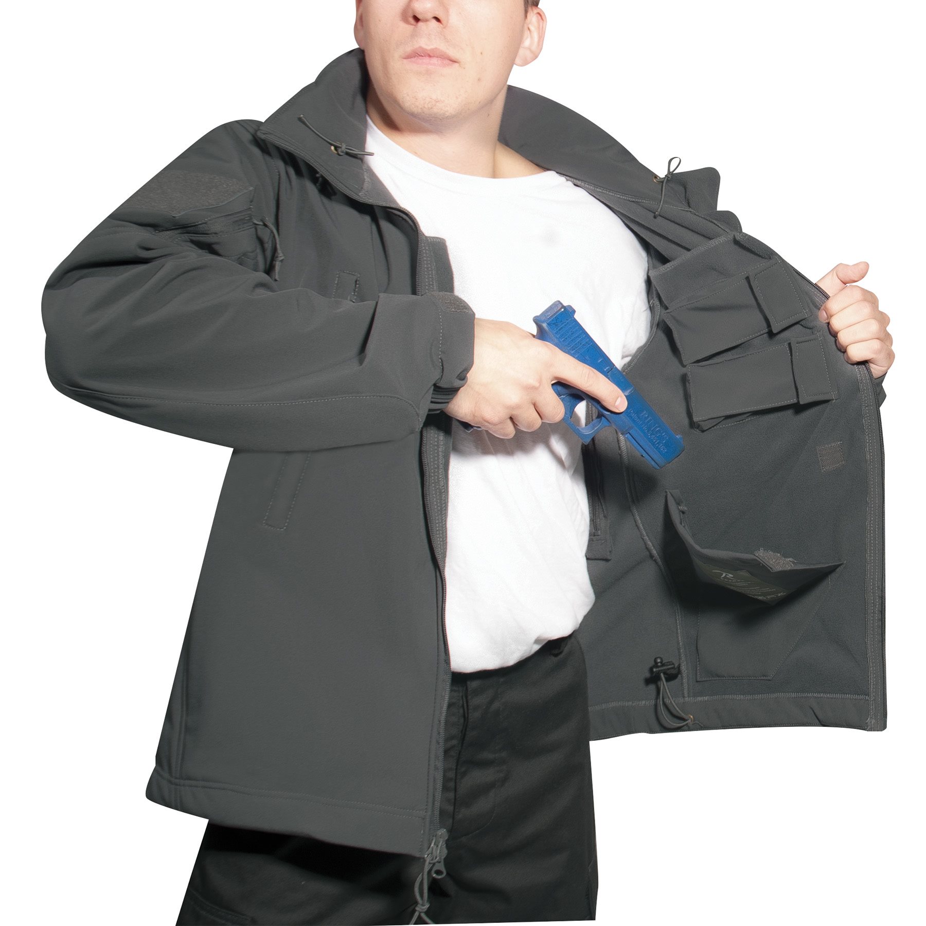 Concealed Carry Soft Shell Jacket GUNMETAL GREY ROTHCO 55785 L-11