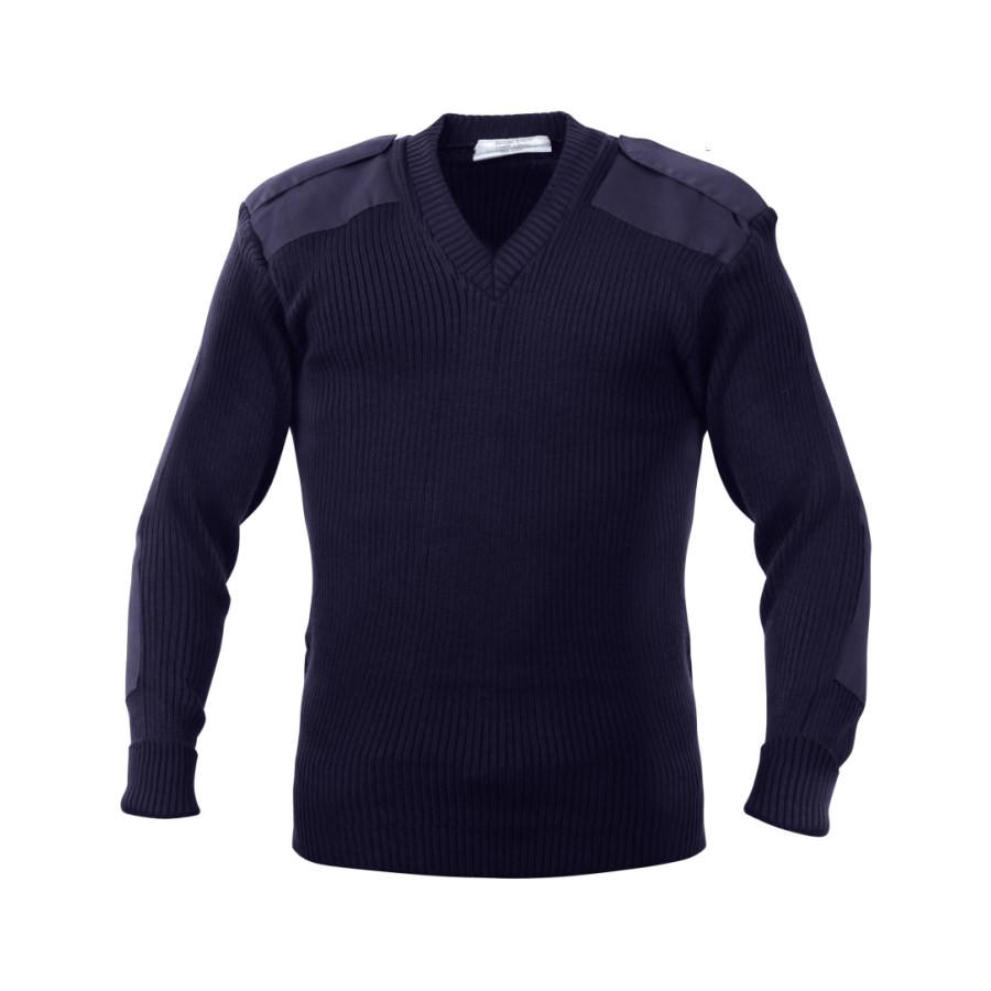 US ACRYLIC neck sweater NAVY BLUE