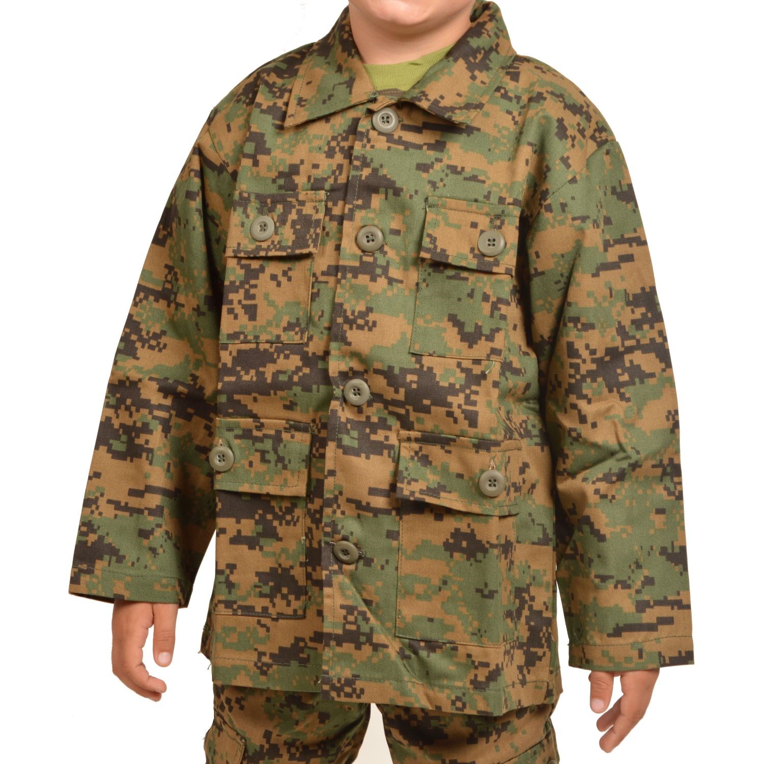 Rothco 66215 Digital Woodland Camouflage BDU Shirt for Kids