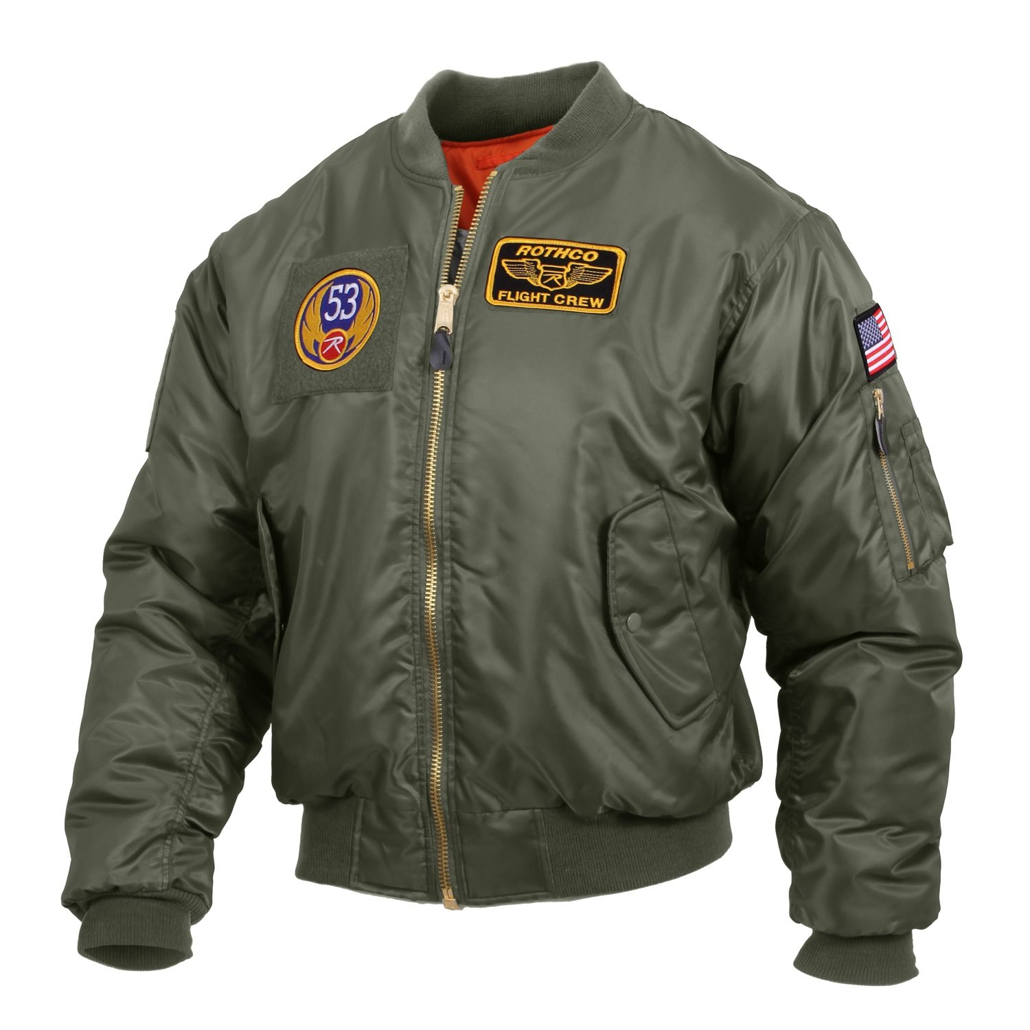 Jacket with patches MA1 FLIGHT SAGE GREEN ROTHCO 7240 L-11