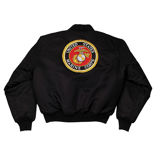 MA1 pilot jacket with embroidered USMC BLACK ROTHCO 7460 L-11