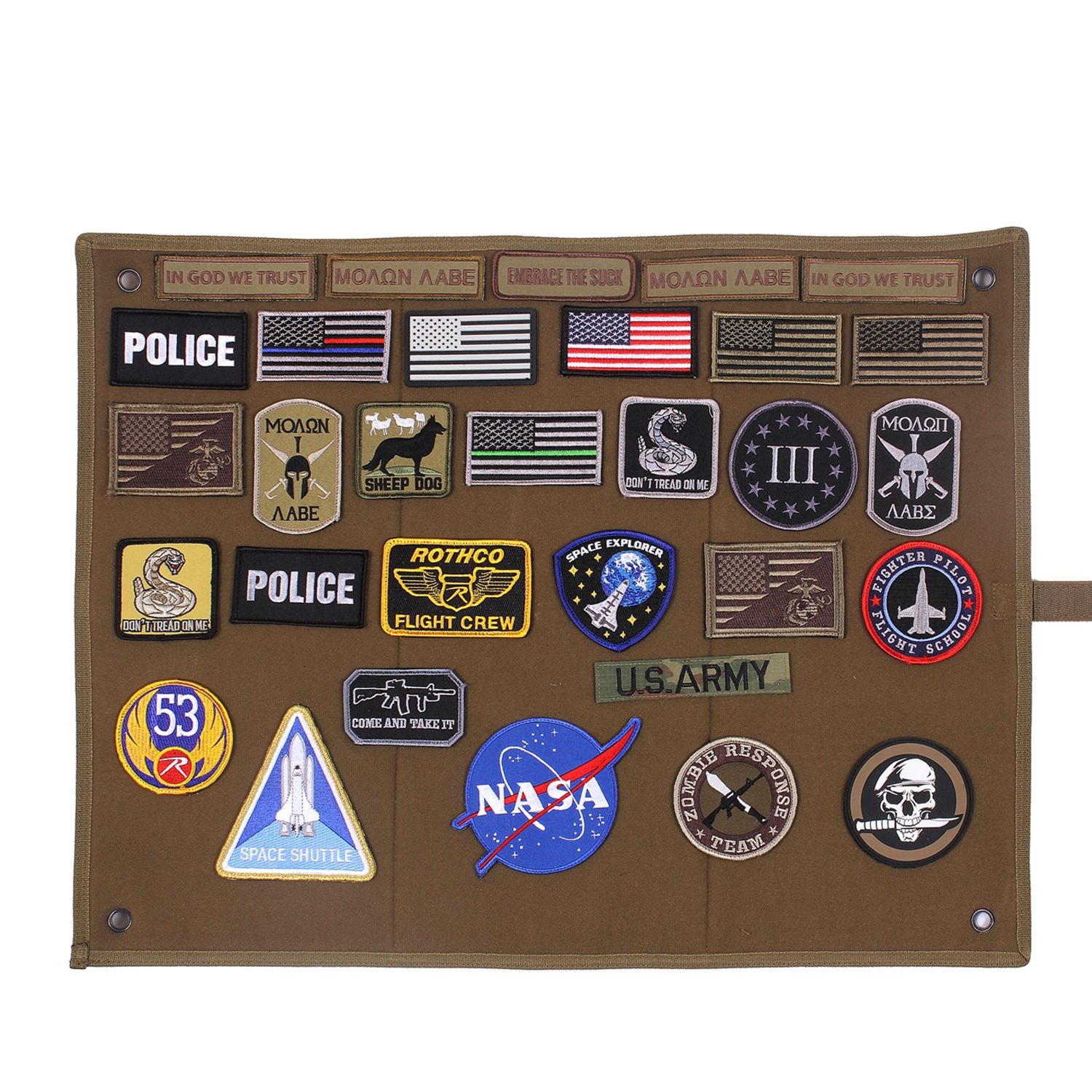 Tactical Patch Display Military Velcro Board with Hook and Loop Panel, Camo